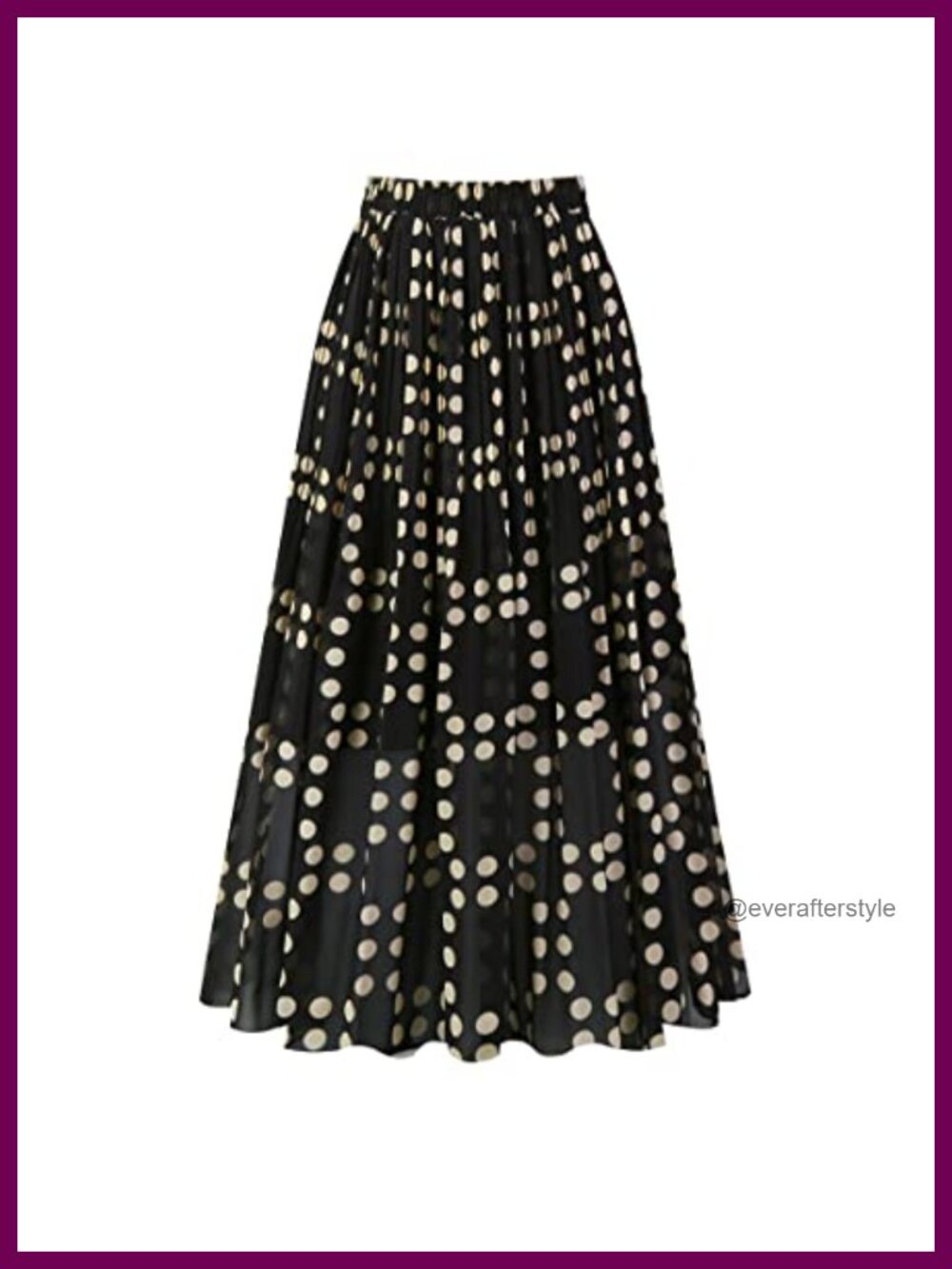 Pleated A-Line Midi Skirt High Waist Chiffon Lined Casual